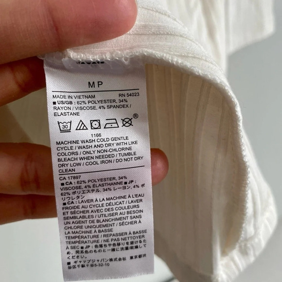 Banana Republic  White Wrap Long Sleeve Ribbed Top Size M - Picture 11 of 11